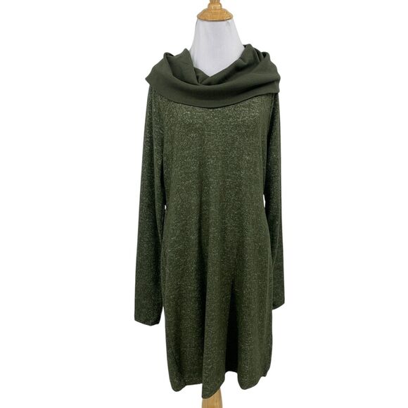 Cabi Dress Womens M Medium Avocado Solace Drawstring Cowl Neck Pullover Tie Back - Picture 1 of 11